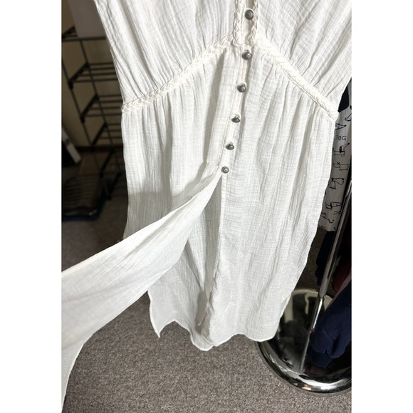 Anthropologie New Button-Front Midi Dress Ivory Size L NWT - Picture 3 of 5